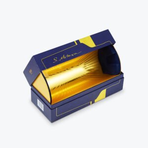 Gold Foil Liquor Hinged Box with Insert